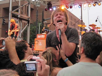 Matt of Cage The Elephant gets up-close and personal in Providence last summer.