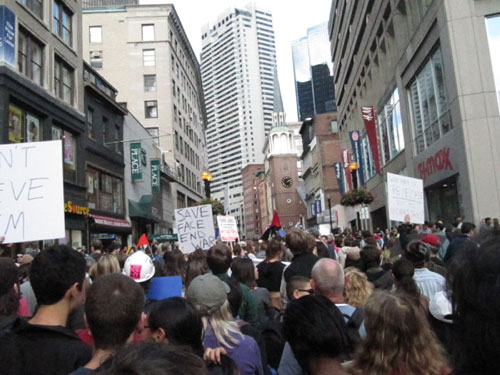 Occupy Boston march on Global Demonstration Day, October 15, 2011