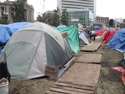 The Occupiers in Dewey Square, across from South Station