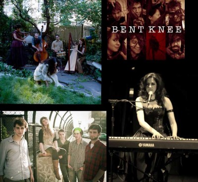 (clockwise from top left): Jaggery (Noah Blumenson-Cook), BENT KNEE, Lainey SchoolTree (Caleb Cole), and Sound of Venus (http://www.jenniferbmorgan.com).