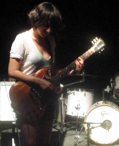 Guitar shredder Sarah Negahdari of The Happy Hollows in a rare quiet moment.