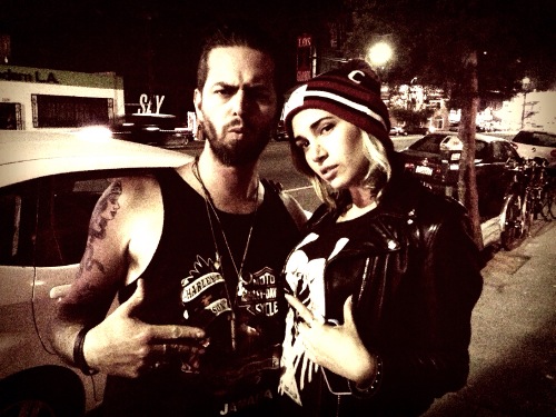 Noah+Ashley_500 Proud papa-to-be Noah Harmon and new Airborne bassist Ashley Dzerigian.